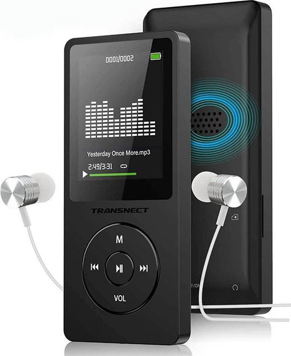 Verrast zijn matchmaker Ontwikkelen MP3 Speler - met Bluetooth - met FM radio en Spraakrecorder - 8GB Geheugen-  Ondersteuning tot 128 GB - Oordopjes Inclusief - Zwart - Hear