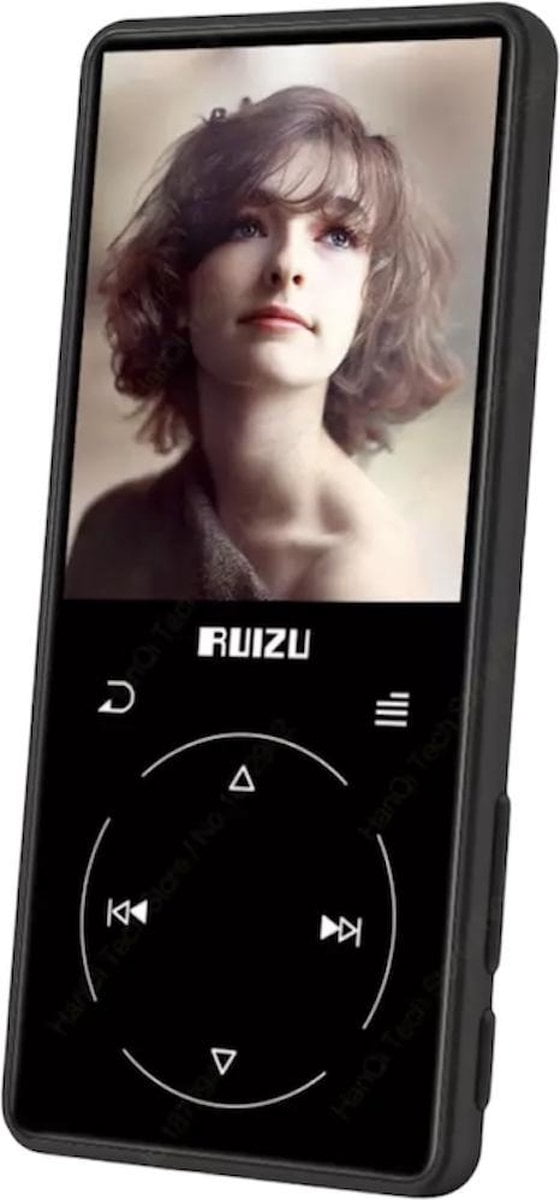 RUIZU D16 Metalen Bluetooth MP3 Speler - Draagbare Audio 8GB - Muziekspeler met ingebouwde Speaker - FM Radio - E-Book - Video Speler - Zwart - Hear